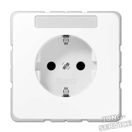 520ZNA Штепсельная розетка SCHUKO 16A 250V  с полем для надписи; слоновая кость