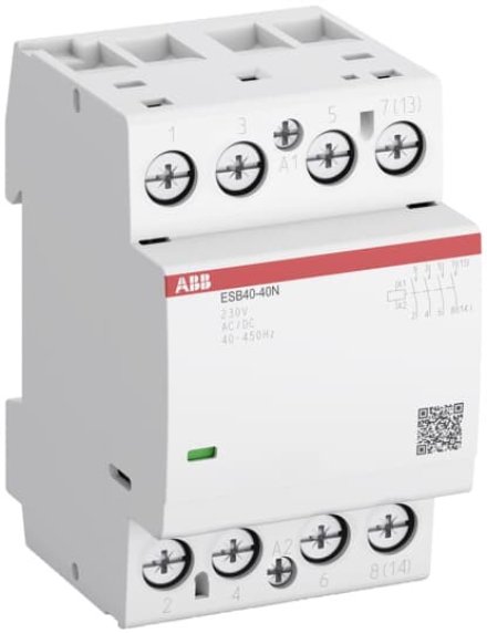 ABB Контактор ESB40-40N-06 модульный (40А АС-1, 4НО), катушка 230В AC/DC