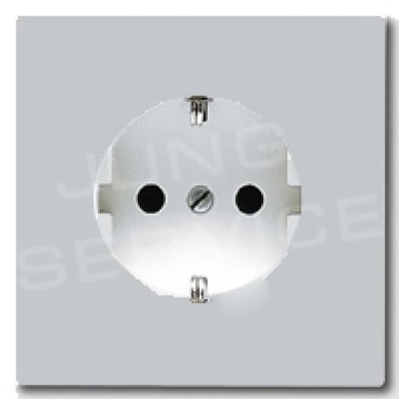 LS520KILG Штепсельная розетка SCHUKO 16A, 250V  с защитой от детей; светло-серая