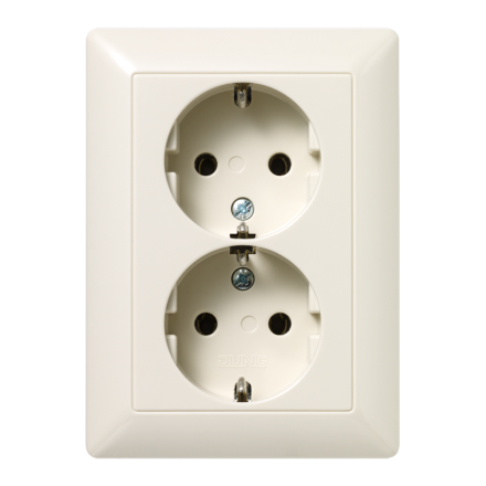 AS5022U Штепсельная розетка SCHUKO 16A 250V  сдвоенная; слоновая кость
