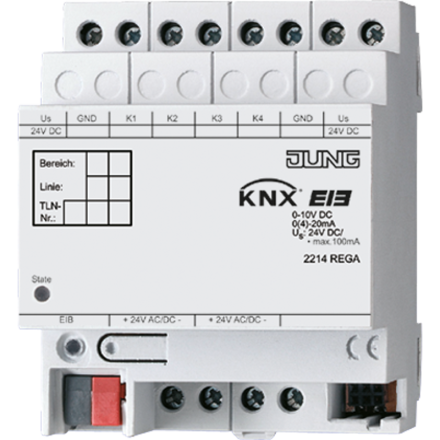 2214REGA KNX/EIB-интерфейс аналоговый, 4 входа
