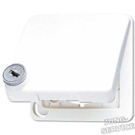 CD590BFSLKLGR Крышка ударопрочная откидная для штекерных розеток с замком; серая