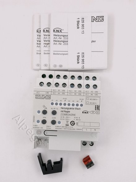 KNX регулятор отопления, 6 каналов с регулятором, 2336REGHZRHE