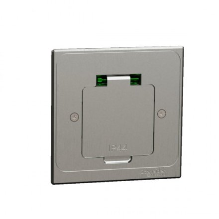 INS52100; Люк квадратный размер XS с 1 розеткой (2К+З ) металлический IP44 US+ Schneider Electric