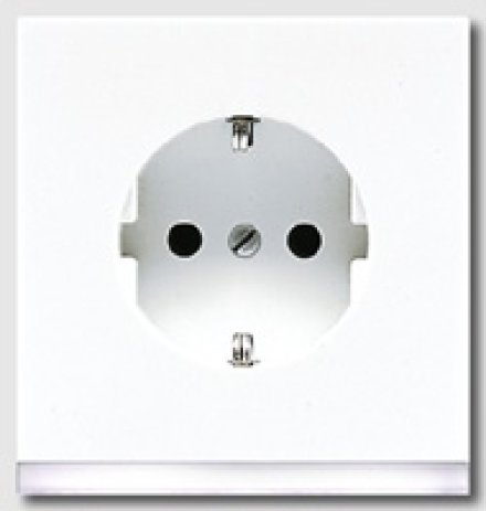 LS520-OWWLEDW Штепсельная розетка SCHUKO 16A, 250V  с подсветкой; белая