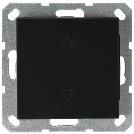 Выключатель одноклавишный для штор 10A 250V~ с накладкой черный матовый (soft touch)