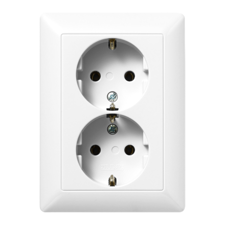 AS5022UWW Штепсельная розетка SCHUKO 16A 250V  сдвоенная; белая