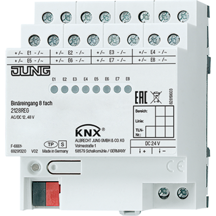 2128REG KNX/EIB-ввод бинарный; 8 входов