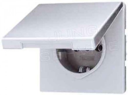 LS520KLLG Штепсельная розетка SCHUKO 16A, 250V  с откидной крышкой; светло-серая