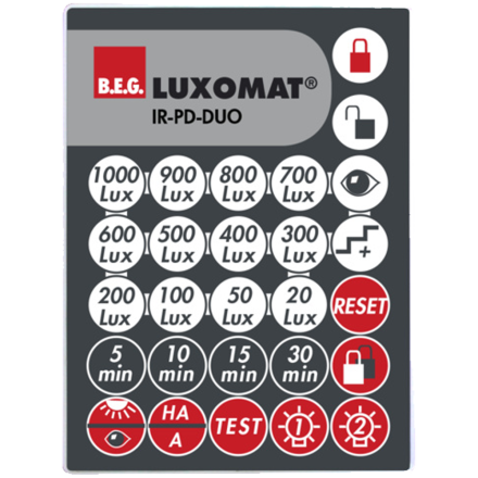 IR-PD-DUO, Инфракрасный пульт дистанционного управления для датчиков PD4-M-2C-DUO, B.E.G.