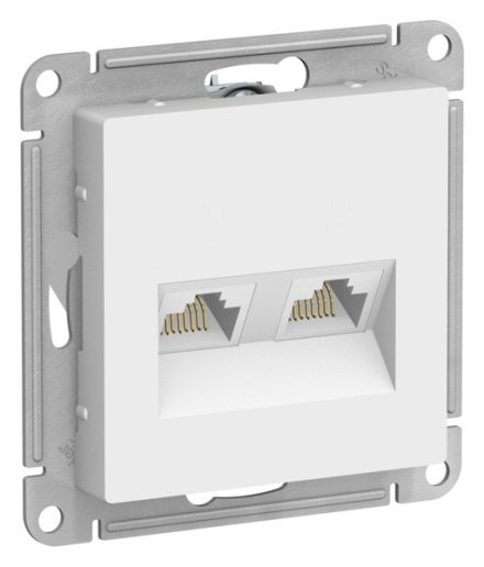 ATN001385 - AtlasDesign РОЗЕТКА двойная компьютерная RJ45+RJ45, кат.5Е, механизм, ЛОТОС