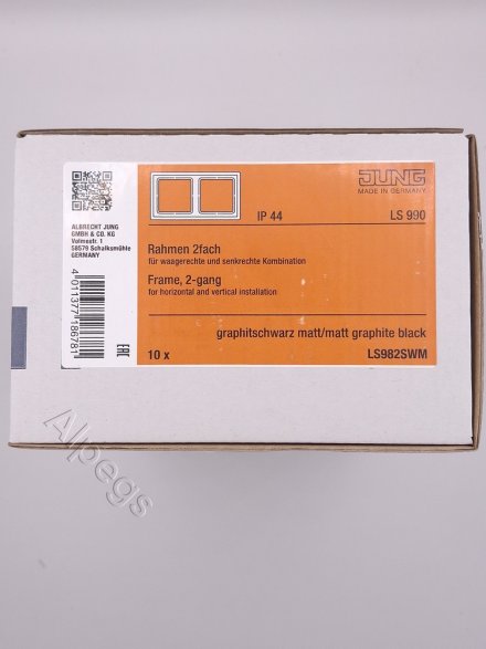 LS990 Рамка 2-ная, цвет матовый черный LS982SWM