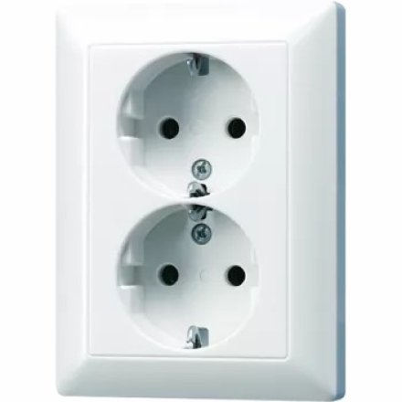 AS5022KIUWW Штепсельная розетка SCHUKO 16A 250V  сдвоенная с защитой от детей; белая