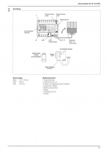 2154REG KNX/EIB-таймер годовой, 4-канальный