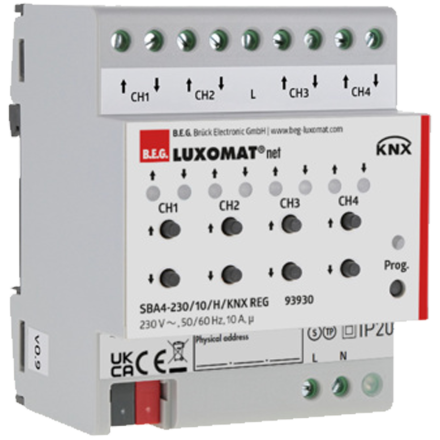 SBA4-230 / 10 / H / KNX REG, актуатор жалюзи системы KNX, B.E.G.