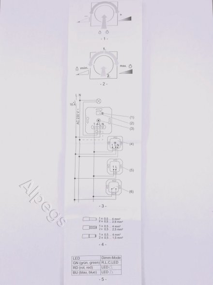 Роторный диммер универсальный LED с инкрементальным датчиком с входом для спутниковых устройств, 1731DD