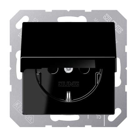 A1520KIKLSW SCHUKO-розетка с откидной крышкой и защитой от детей; черный