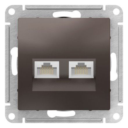 ATN000685 - AtlasDesign РОЗЕТКА двойная компьютерная RJ45+RJ45, категория 5E, механизм, МОККО