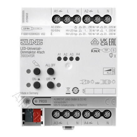 KNX LED диммер универсальный, 4 группы