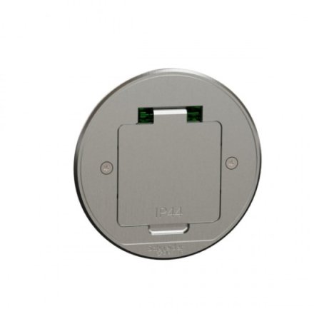 INS52101; Люк круглый размер XS с 1 розеткой (2К+З ) металлический IP44 US+ Schneider Electric