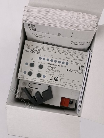 KNX регулятор отопления, 6 каналов с регулятором, 2336REGHZRHE
