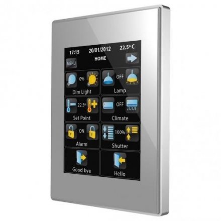 Сенсорная панель KNX Z41 PRO, алюминиевая рамка, цвет серебро