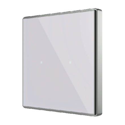 Выключатель сенсорный KNX Square TMD, 2-кнопочный, цвет серебро