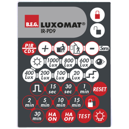 IR-PD9, Инфракрасный пульт дистанционного управления для датчиков PD9-M-1C-SDB-IP65, B.E.G.